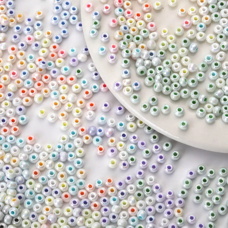 3MM Japanese glass beads 15g glossy AB round loose fitting Japanese beads for DIY Beading, handmade jewelry making and w