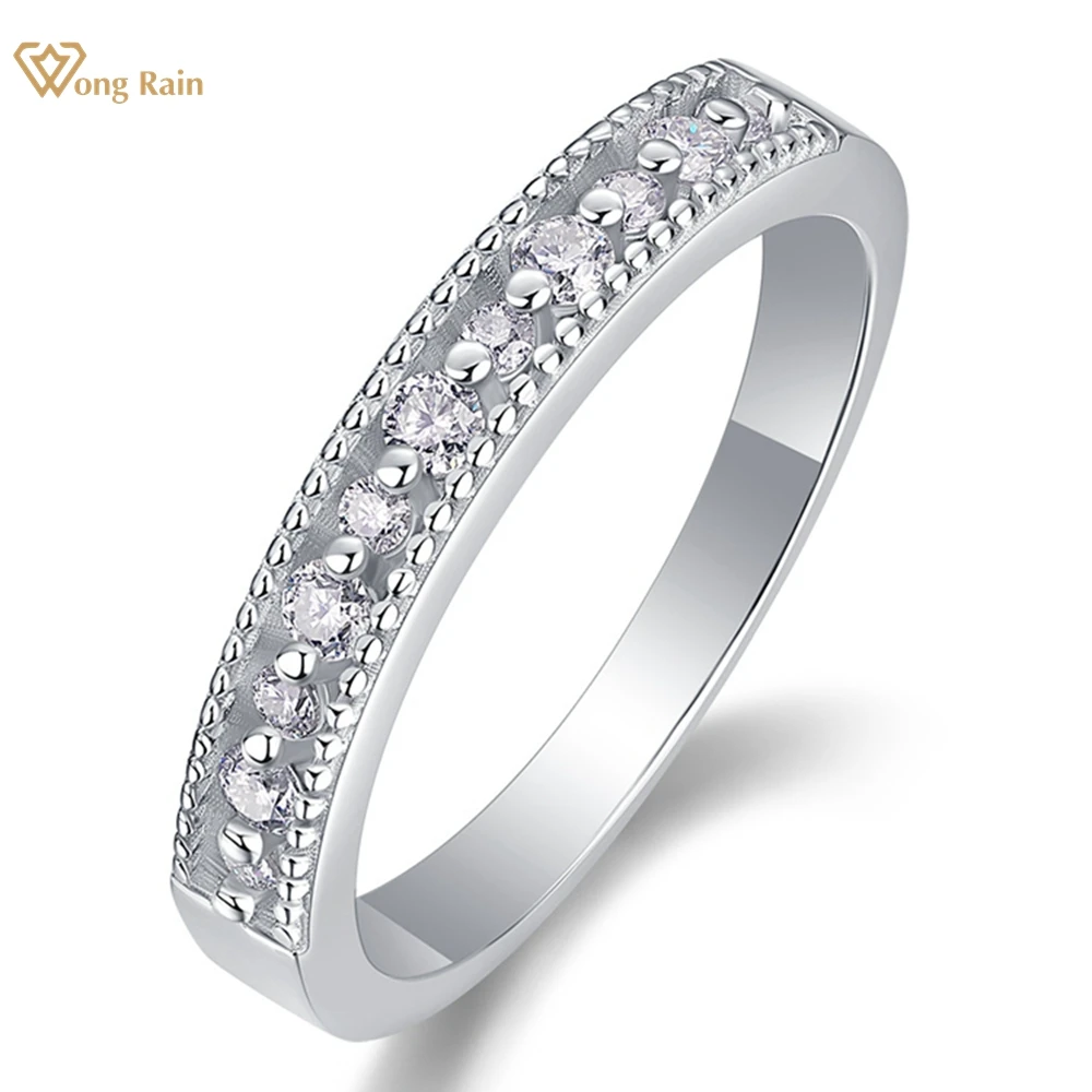 

Wong Rain Simple 100% 925 Sterling Silver 3EX VVS1 D Color Real Moissanite Diamond Rings Fine Jewelry Wedding Band Wholesale