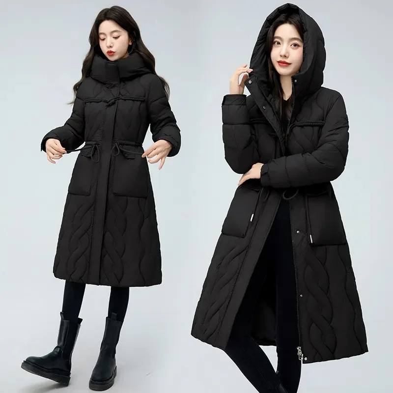 2023 New Women\'s Puffer Jacket Loose Cotton Padded Coats Winter Hooded Parkas Thick Warm Wadded Jackets Outerwear