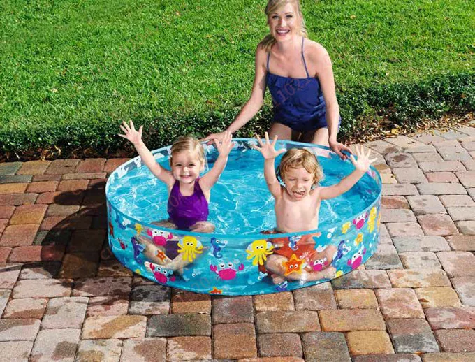 Small hard rubber children's wading pool, family swimming pool, fish pond 55028
