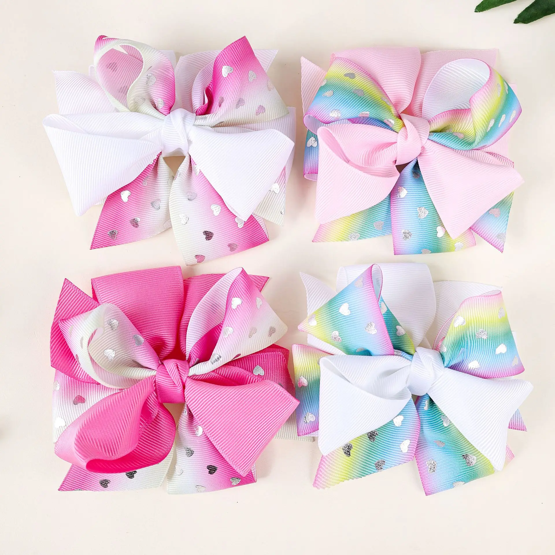 

32 PCS/Lot, 3.94“ Ribbon Bow Hair Clips Sweet Children Girls Bow Hairpins