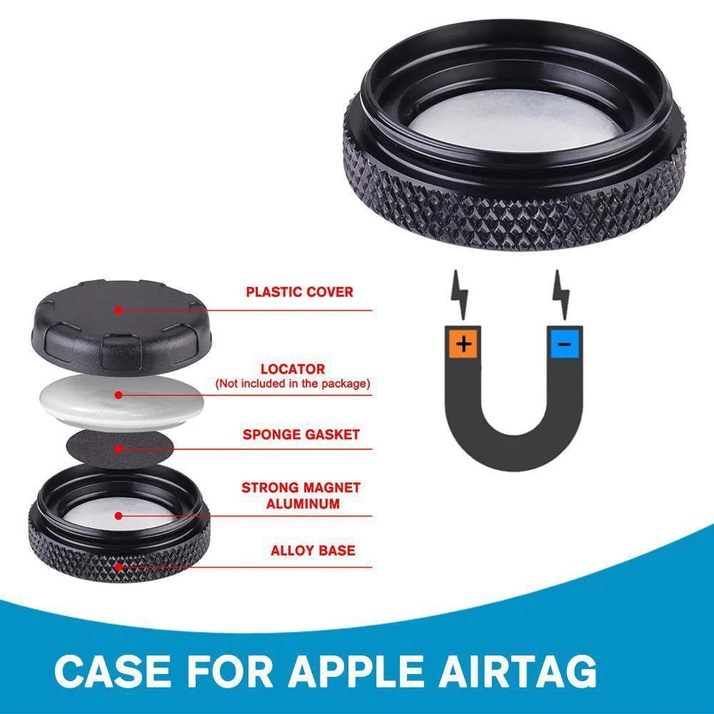 For Airtag Case Magnetic Secure Holder Shockproof  Protective Cover Anti-Lost Keychain Key Ring Bag For Airtags Accessories
