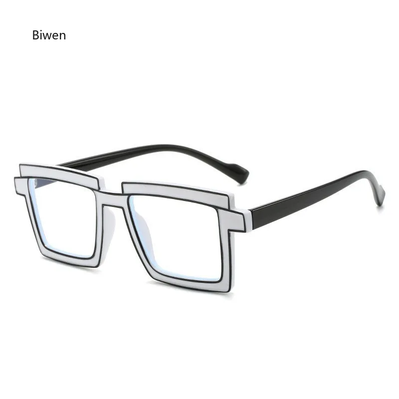 

Dimensional Flat Lens Ins Square Anti-blue Glasses Frame Personality Trend Glasses Blue Light Blocking Glasses Gafas Очки