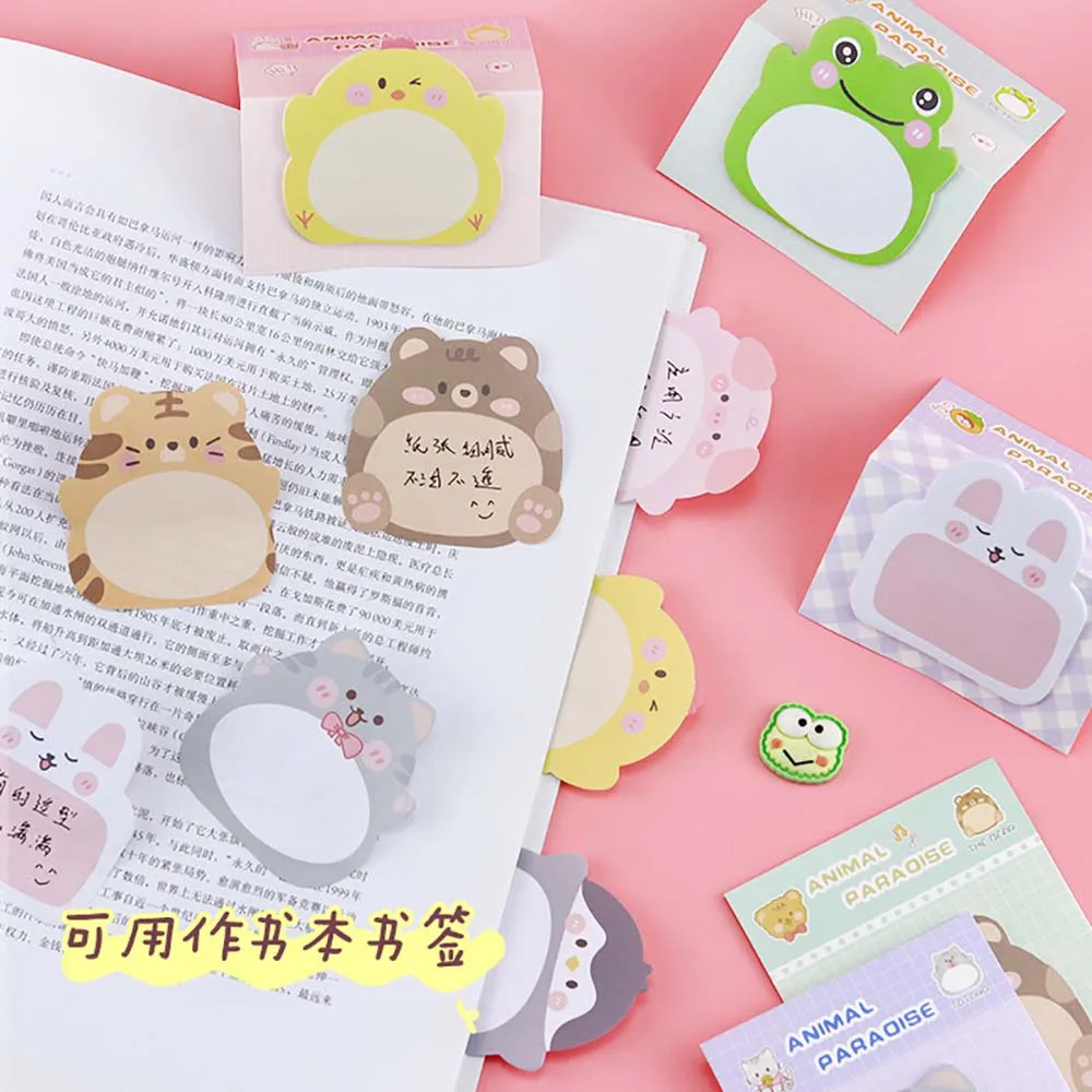 Kawaii Cartoon Animals Sticky Notes Self-adhesive Notepad Memo Pad Office School Supplies Stationery Sticker