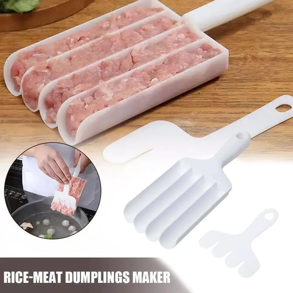 Kitchen Gadgets Cooking Sausage Maker Plastic Meatball Machine Set Fried Fish Mouth Meat Making Ball Mold Spoon