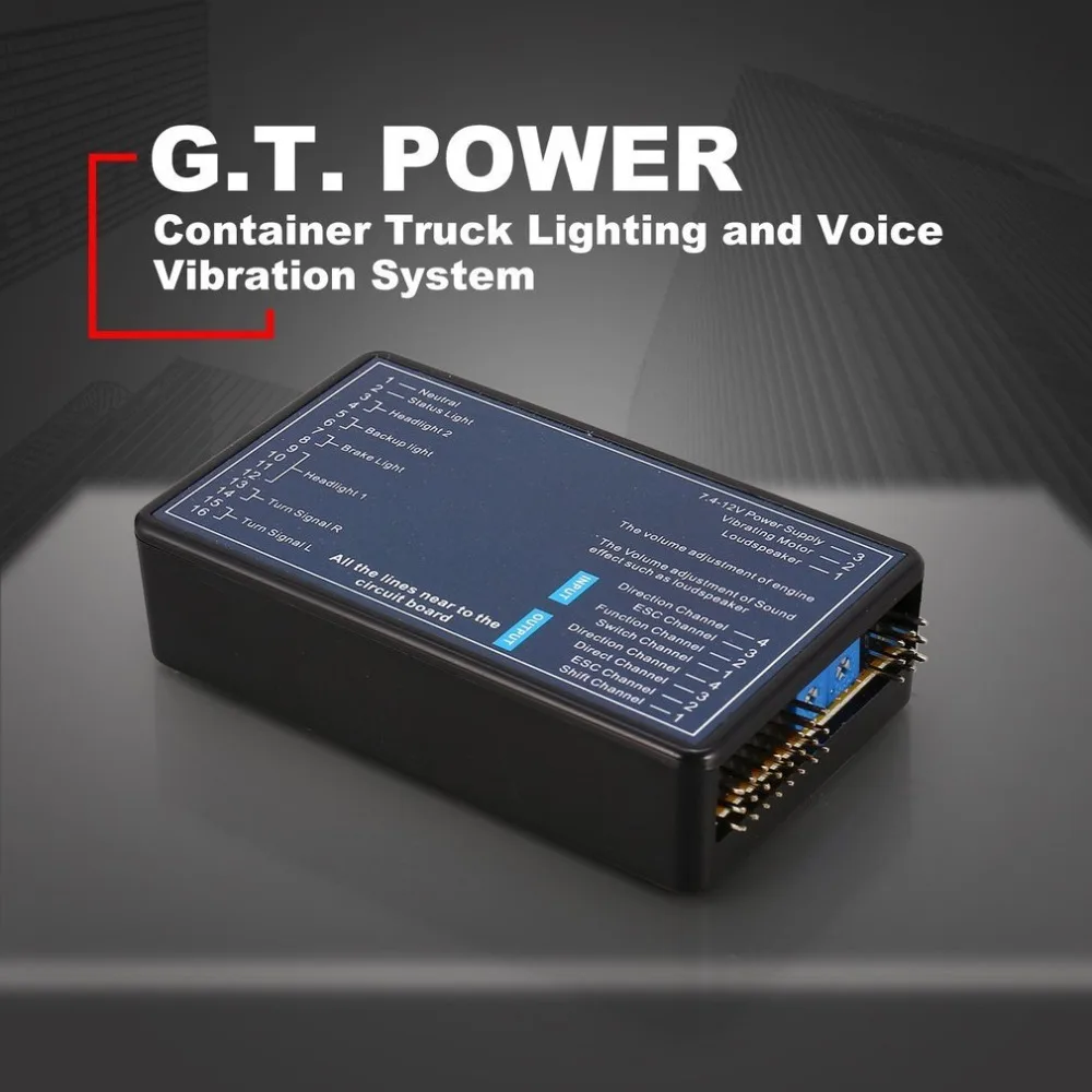 GT POWER Container Truck Lighting and Voice Vibration System for RC Model Car 1/14 Tamiya RC Truck SCANIA R470 R620 VOLVO FH16