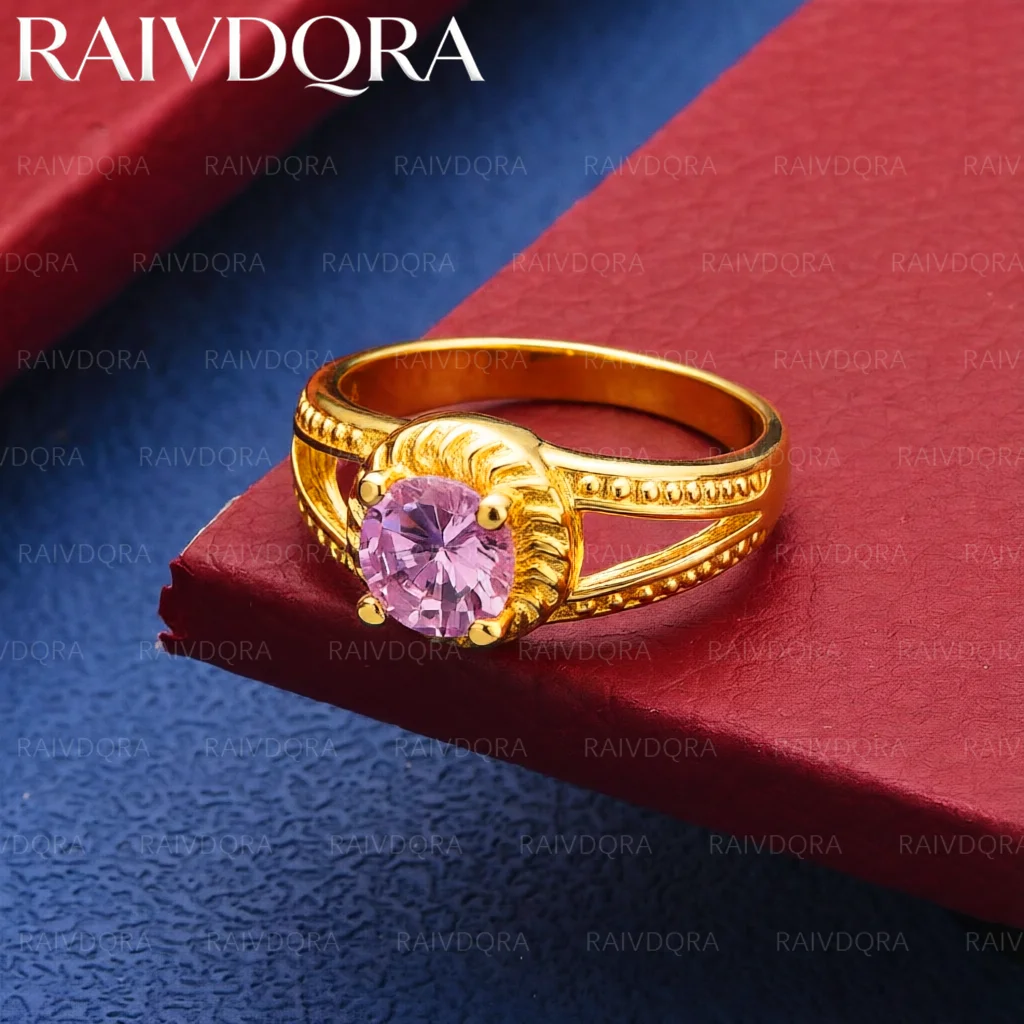 18K Gold Plated Size 8 Pink Zircon Ring For Women Fashion Jewelry Charm Grace Wedding Engagement Accessories