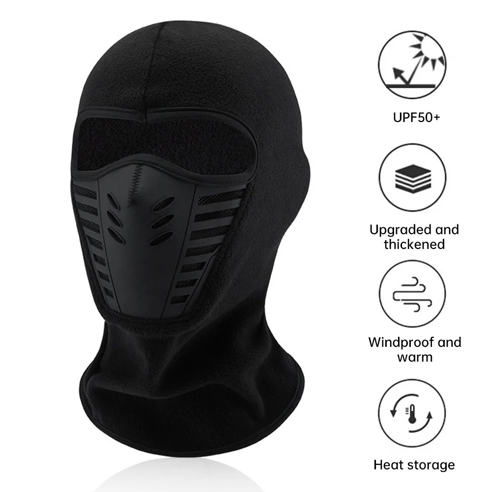 

Winter Windproof Dustproof Motorcycle Mask Fleece Thermal Neck Full Face Mask Keep Warm Riding Biker Ski Face Shield