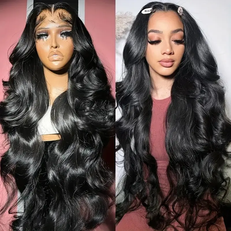 Rosabeauty HD Body Wave Nature Color 13X6 Transparent Lace Frontal Wig 13X4 Front Human Hair Glueless Wig 250% Density