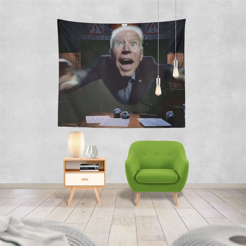 Gaslight Gatekeep Girlboss Joe Biden Jumpscare Wandtapijten Hangende Kunst Voor Slaapkamer Woonkamer Decor College Slaapzaal Achtergrond