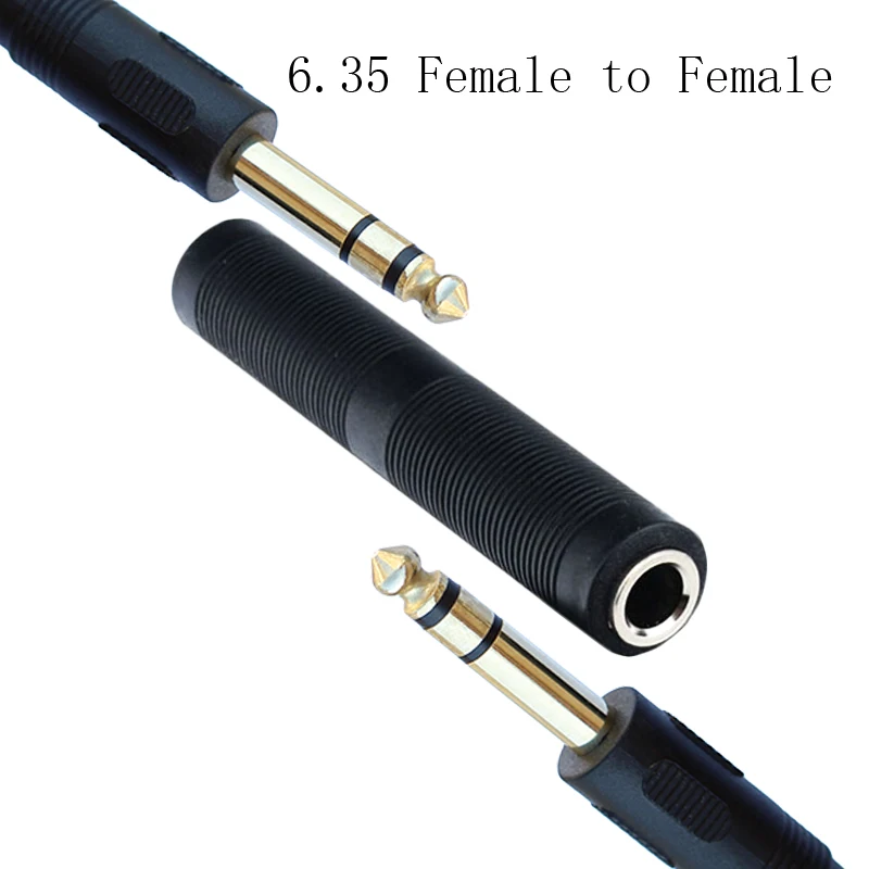 6.35 mm Female to 6.35 mm Female Extension Audio Adaptor 6.5 mm 3 Pole  F/F Connector