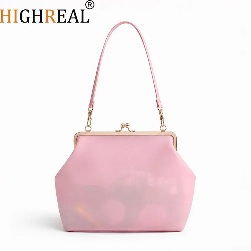 

Pvc Jelly Transparent Bag For Women Luxury Designer Handbags Purse New In Casual vacation Large Capacity Tote Underarm Shoulder
