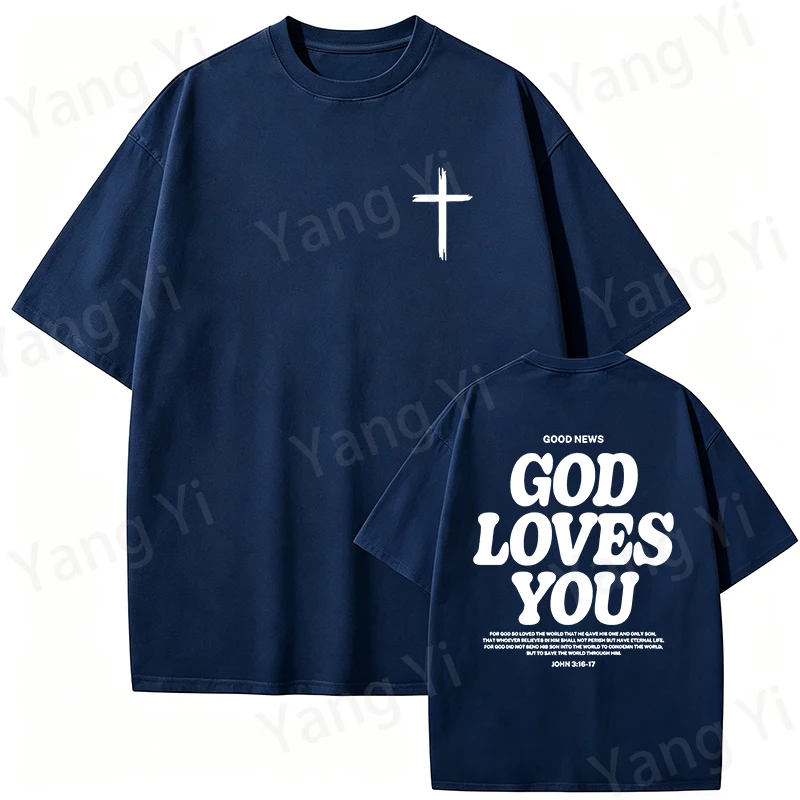 Modisches Unisex-T-Shirt mit christlichem Design-Print, für Männer und Frauen, Sommer-Freizeitoberteil, Paar-Mode, Streetwear-T-Shirt – Detail 11