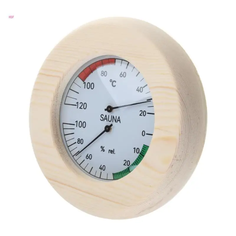 Wooden Thermometer & Hygrometer Sauna Hygrothermograph Indoor Humidity Temperature Measurement Sauna Room Equipment