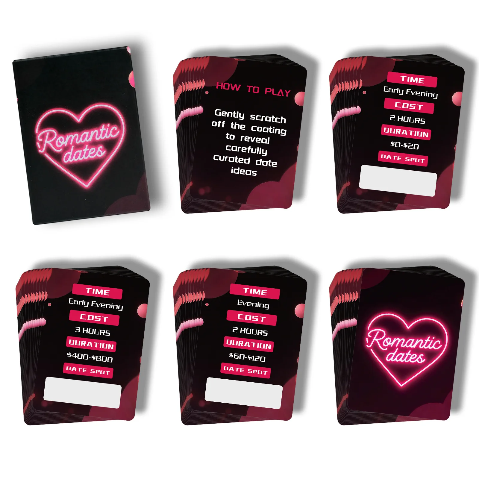 50 tarjetas rascables con tema de fecha de pareja, tarjetas creativas y divertidas de accesorios de juego para dormitorio de pareja