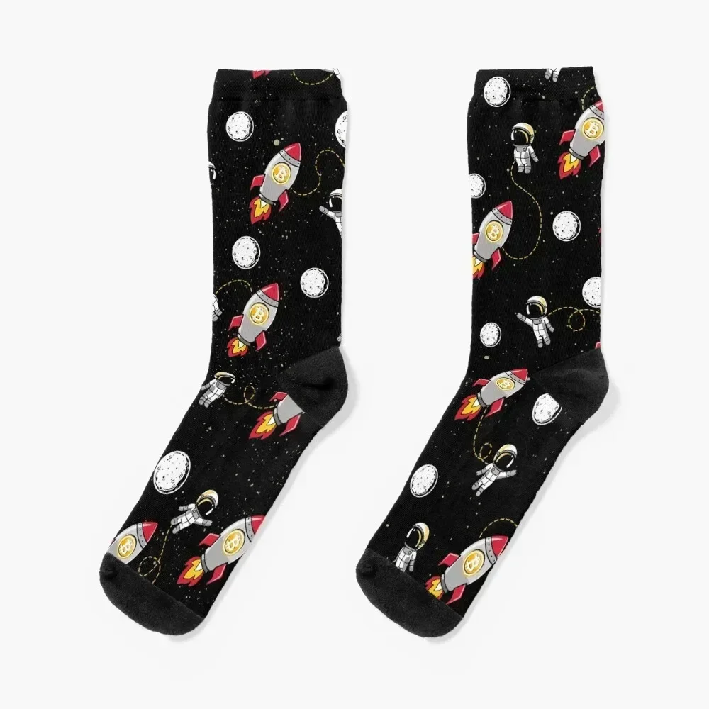 Bitcoin To The Moon Socks new in's men cotton high quality Christmas Run Socks For Man Women's