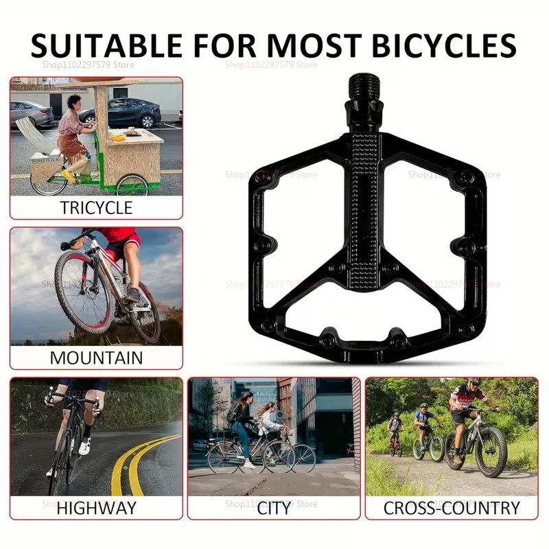 

Lightweight Anti-slip Bicycle Pedals Dual DU Bearing Cycling Platform Pedals for Road Mountain Commuter Bikes Gear Accessories