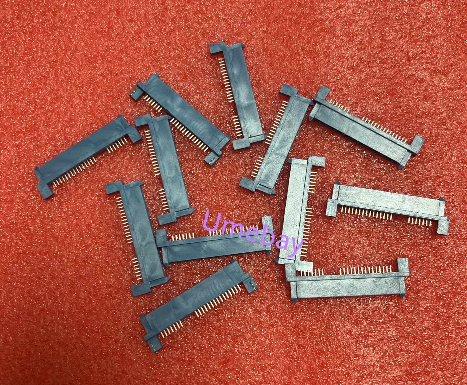 50 Pieces, SATA7+15 Female Seat SMT Horizontal Surface Mount Sinking Plate with harpoon Positioning Pin SATA Connector Interface