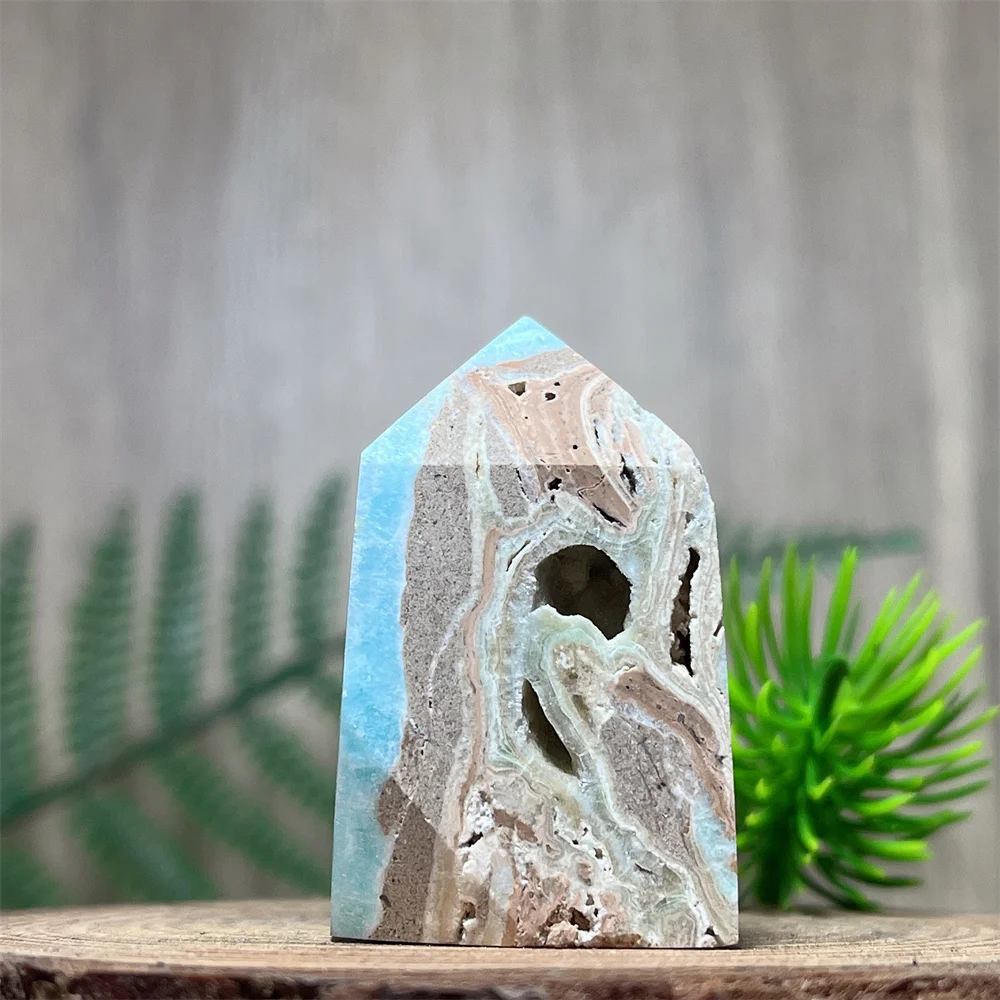 Hemimorphite Tower Point Wand Stone Quartz Crystal Natural Specimen Raw Geode Gift Energy Mineralsl Spiritual Home Decoration