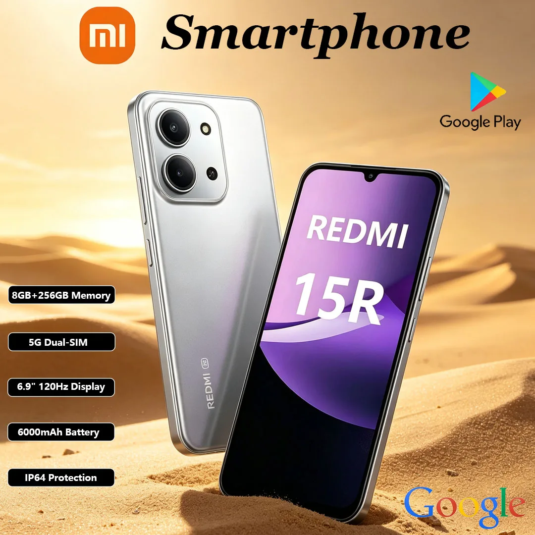 Xiaomi Redmi 15R New Mobile Phone 6.9 Inches 120Hz High Refresh Rate Screen 6000mAh Battery 33W Charging 5G Dual-SIM Smartphone