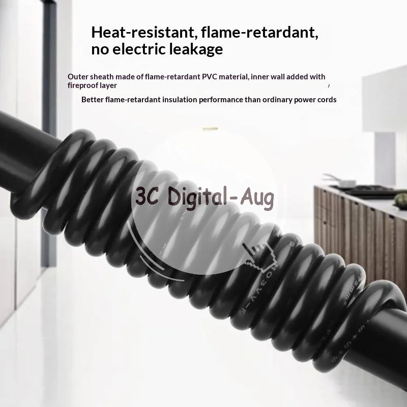 Universal 2 Pin EU Power Cord 18AWG 250V Heat Resistant Power Cable 1.2/1.5 Meters 5FT for Office Equipment