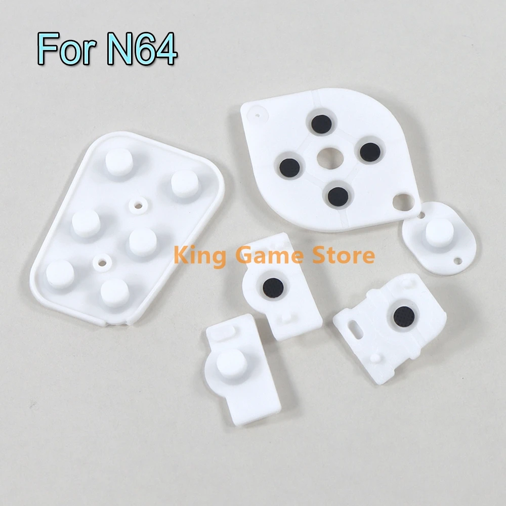 1 Juego de repuesto para controlador N64, Joy Pad, botón conductor, almohadilla de silicona para piezas de reparación de goma N 64 N64
