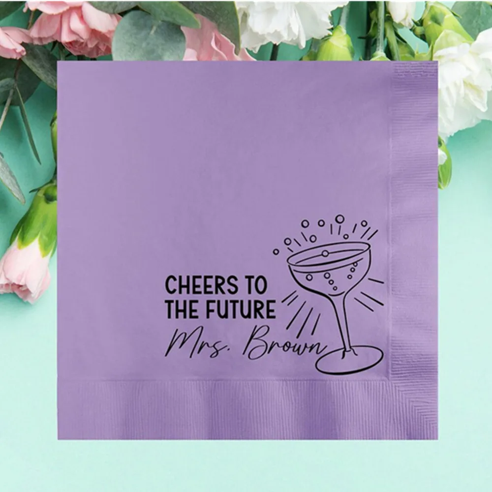 

50PCS Cheers to The Future Mrs. Bachelorette Party Napkins, Custom Bridal Shower, Personalized Bride Shower Decors, Bridal Brunc