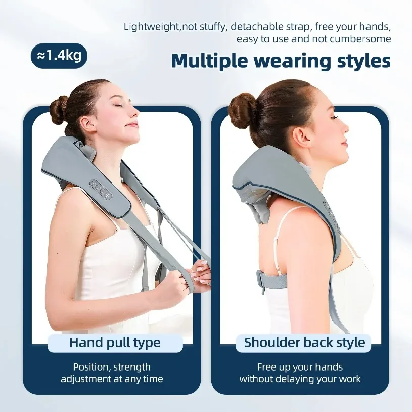 Trapezius Massager Wireless Neck Shoulder Massager Electric Neck And Back Kneading Massage Shawl Neck Relaxing