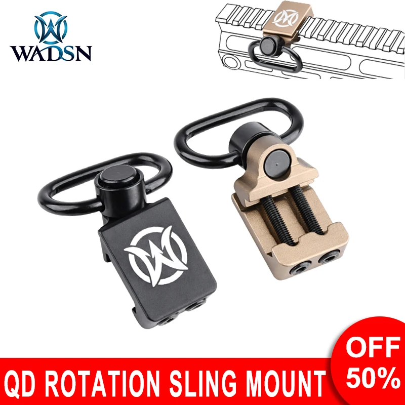 

Wadsn Metal Rotation QD Sling Swivel 45° Offset Hunting Shoulder Strap Buckle Fit 20mm Picatinny Rail Quick Release Button