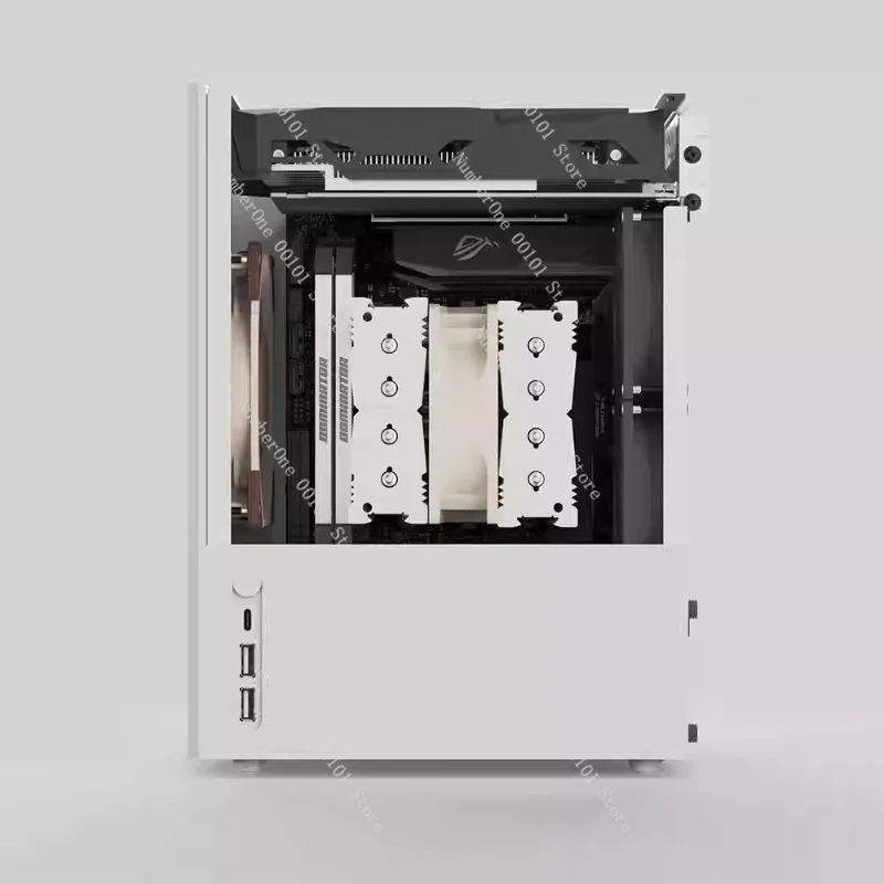 

ITX aluminum alloy cnc tower air-cooled portable mesh white SFX desktop in-line chassis