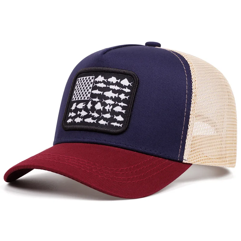 Hot sale High quality American Flag Embroidery Baseball Net Caps Spring and Summer Outdoor Adjustable Casual Hats Sunscreen Hat