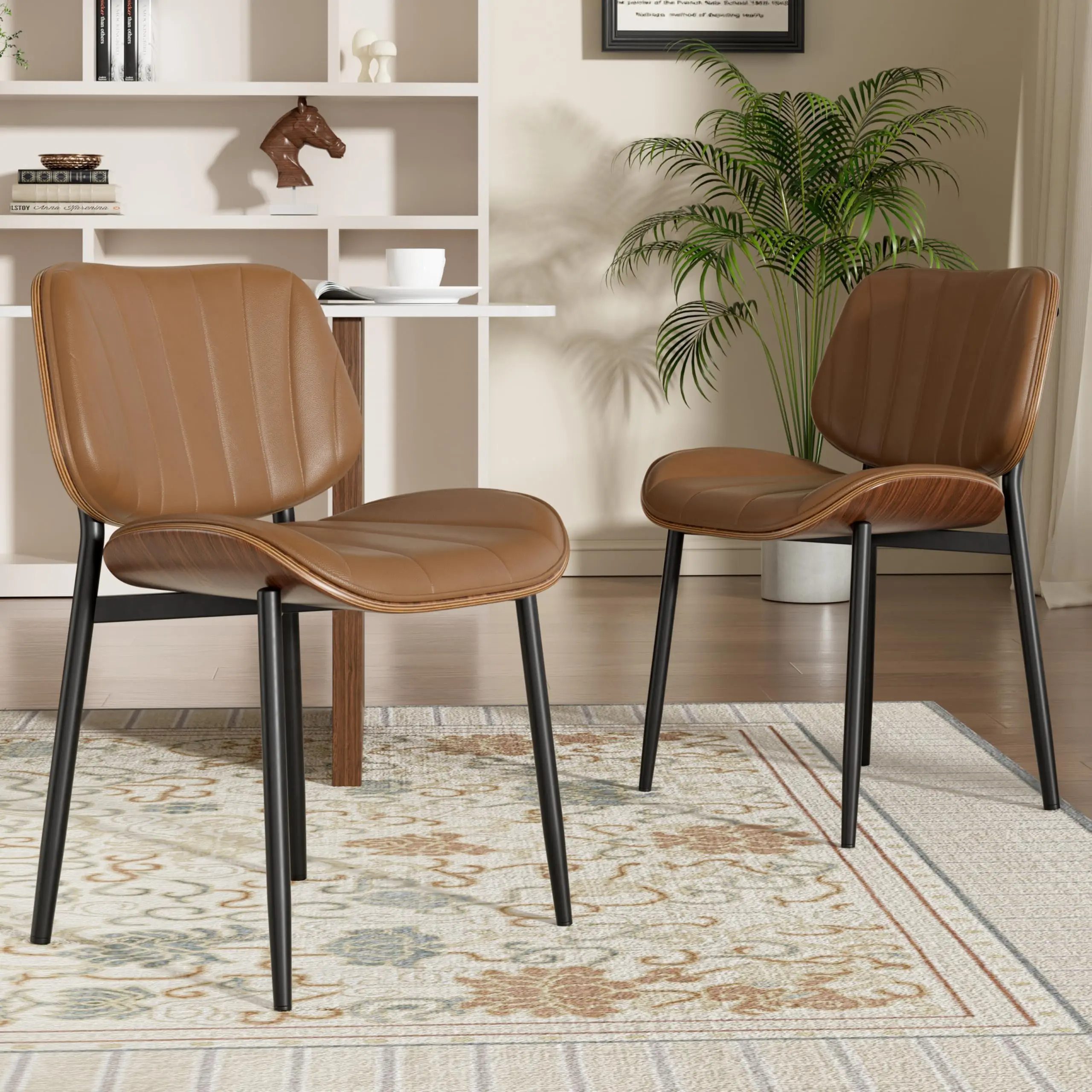 Mid Century Modern Dining Chairs, Upholstered Side Chair for Kitchens,Living Rooms(Set of 2)