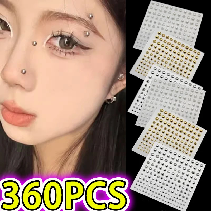 

360pcs Non Piercing Lip Nails Sticker Selfadhesive Waterproof Reusable Fake Lip Nail Eyebrow Nose Ring Body Belly Button Jewelry