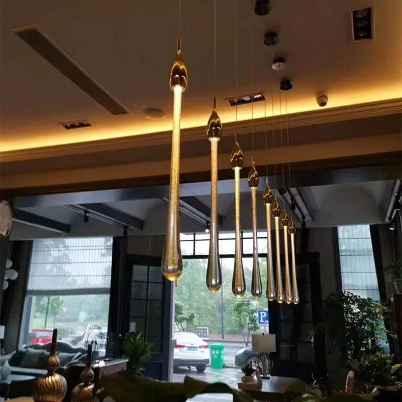 

Chandeliers Luxury Nordic LED Crystal Water Drop Lamps Bedroom Bedside Modern Simple Bar Decorative Chandelier Lighting