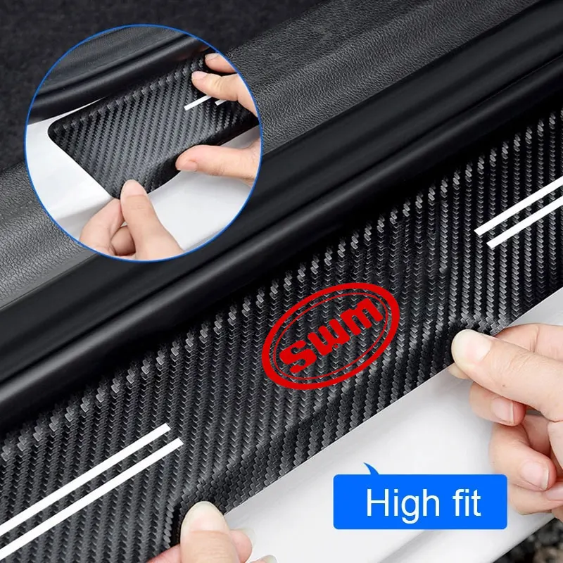 Car Stickers Anti Scratch Door Sill Protector Rubber Strip Carbon Fiber for SWM G05 G01 Swm X3 X7 EROE X2 G03F Auto Accessories