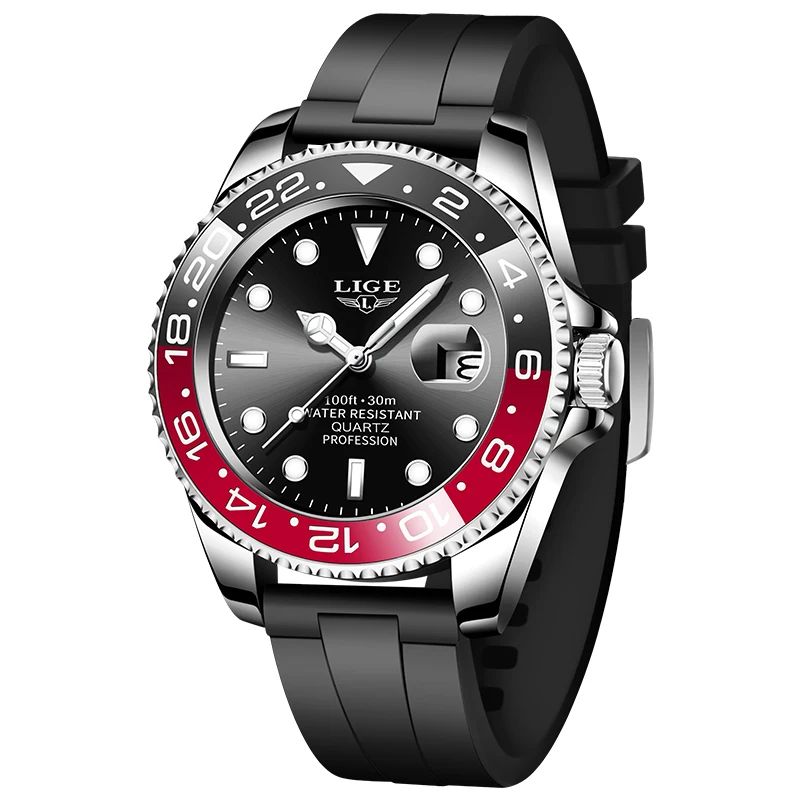 LIGE Top-Marke Mode Herrenuhr Business Luxus Quarz-Armbanduhren Leuchtend Wasserdicht Stahl Sportuhren Herren Geschenke Reloj