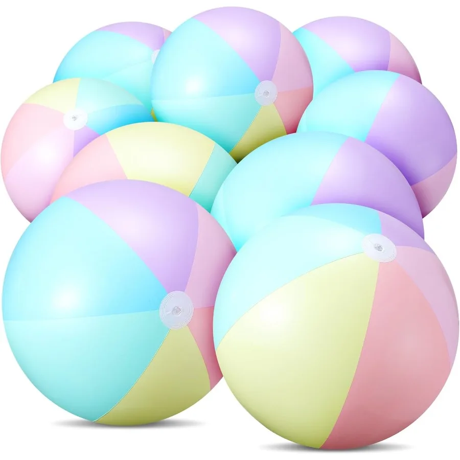 

12 Pcs Inflatable Beach Balls Bulk Pastel Color Jumbo Big Beach Balls Macaron Beach Balls Summer Beach Swimming Pool Party Favo