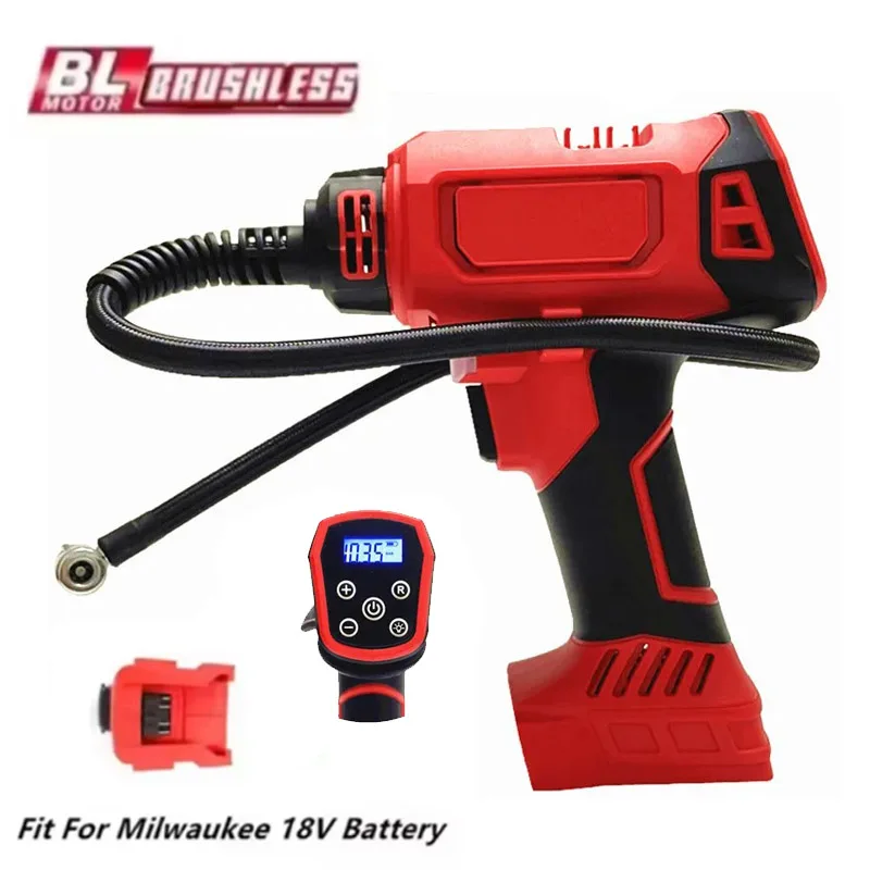 Fit for Milwaukee 18V Battery Electric Air Pump Cordless Car Tire Automatic Inflator Handheld Air Compressor Power Tools