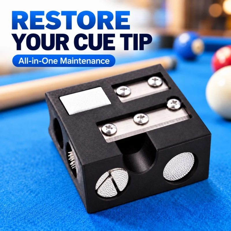 10 in 1 Universal Pool Cue Repair Accessory Billiards Shaping Trimming for Leather Tip Replacement and Stick Shaft Maintenance