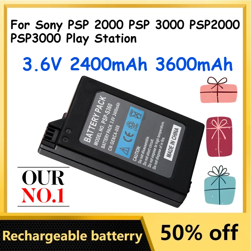 

3.6V 2400mAh 3600mAh Li-Ion Battery Pack for Sony PSP 2000 PSP 3000 PSP2000 PSP3000 Play Station Rechargeable Batteries
