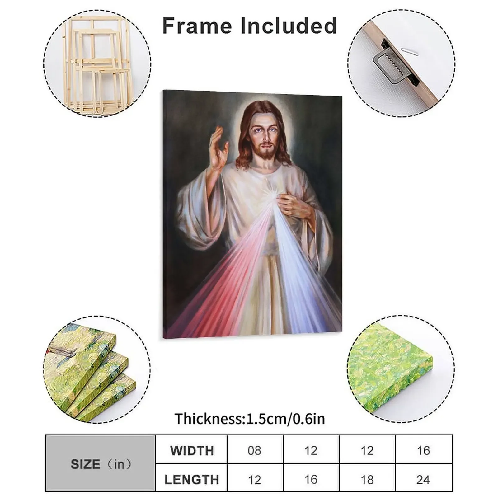 Jesus Christ Poster Canvas Painting Living Room Cinema Vintage Pub Design Framed Wall Paintings