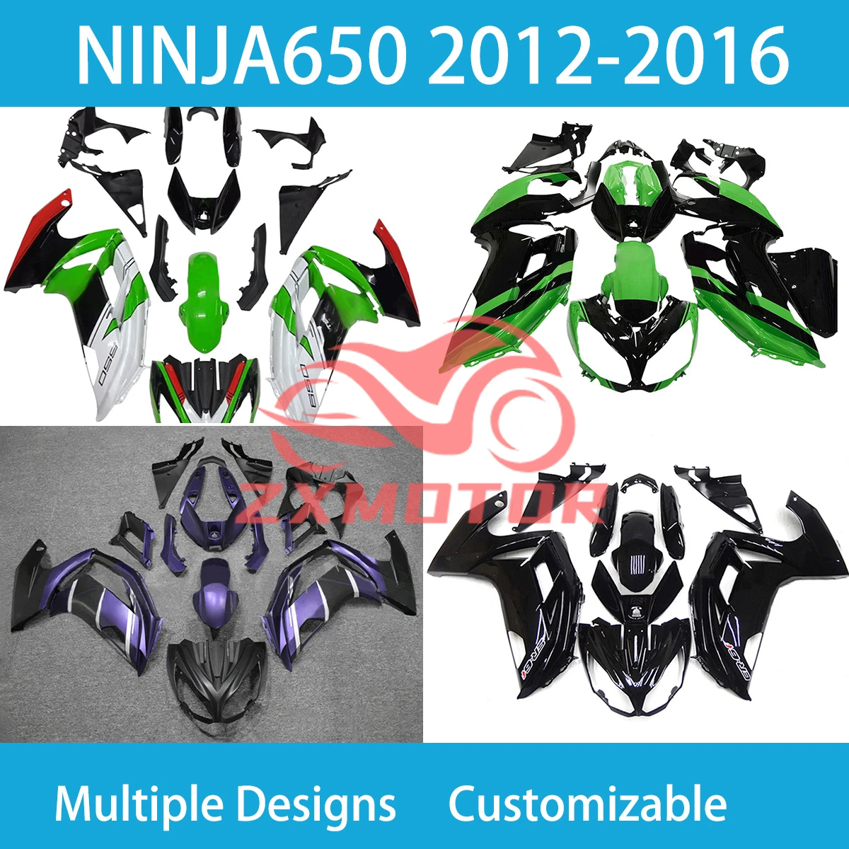 

ER-6F 2012 2013 2014 2015 2016 Fairing Body Kit for Kawasaki Ninja 650 Ninja650 12-16 Motorcycle Fairings Panel Set Fit New