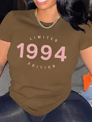 30th Birthday Gift Women T Shirts Limited Edition 1994 Print Tee Clothing Ladies Casual Comfortable Soft Crew Neck Tops Tshirts