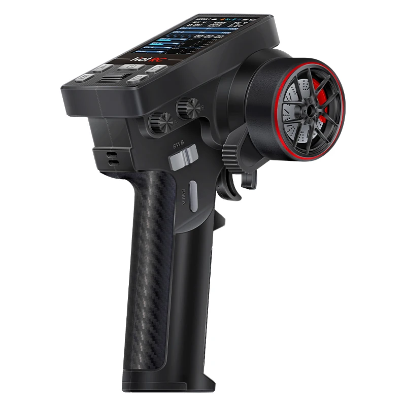 HotRC CT-10B 10CH Transmitter 10 Channel 2.4G Color Screen F-10A F-01AT 4/6/8/10CH Gyro Receiver for RC Car Aircraft Boat Plane