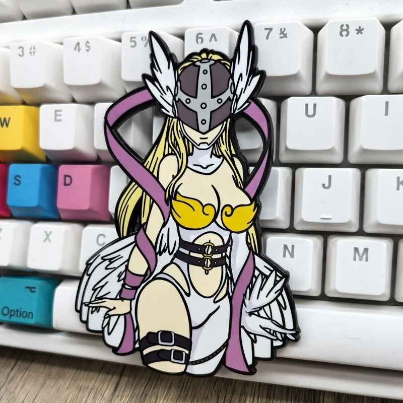Digimon Angewomon Metall-Abzeichen Cartoon Anime Charakter Schlüsselanhänger Niedliche Brosche Rucksack-Anhänger Dekoration Spielzeug Geschenk – Detail 5