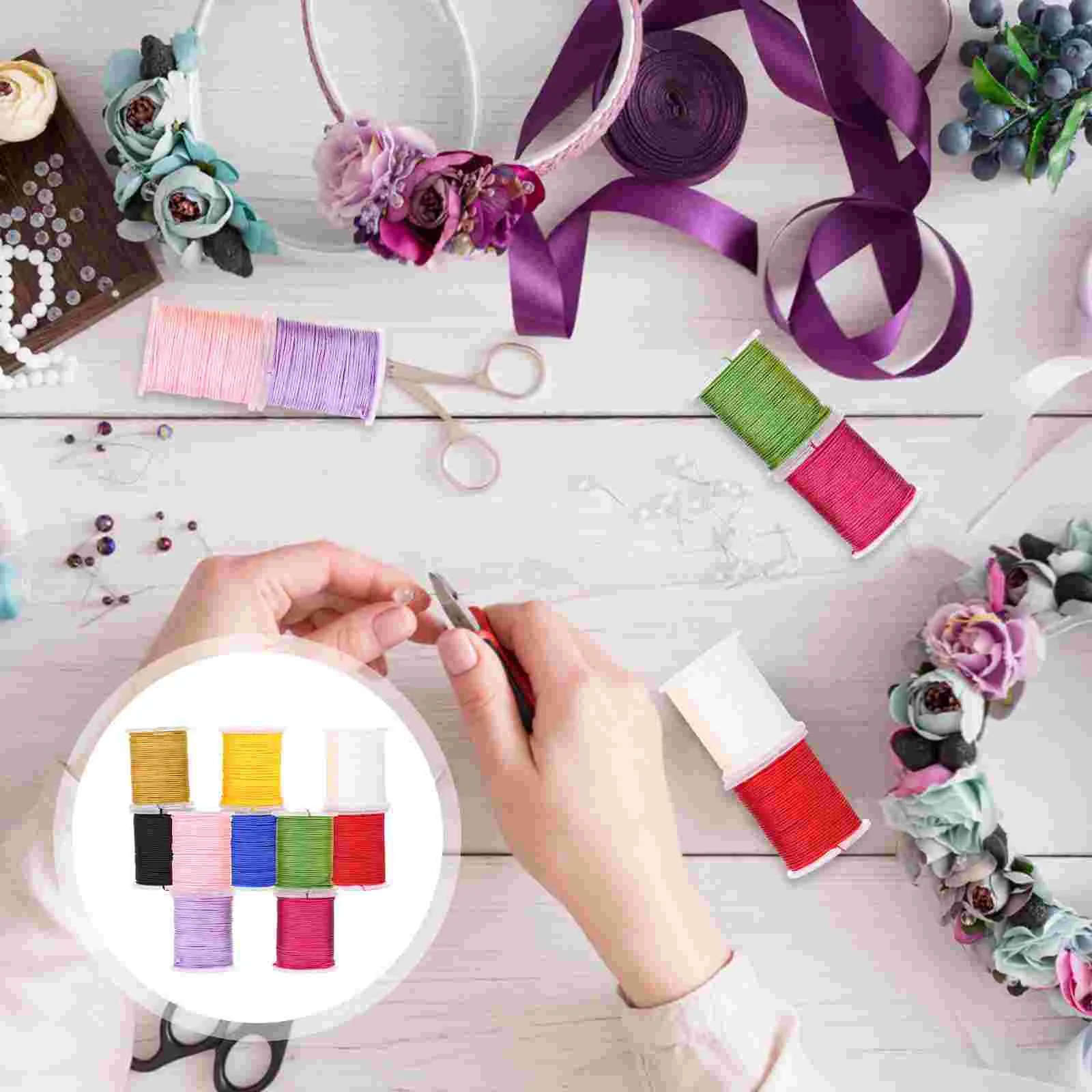 

10 Colors DIY Jewelry Making Nylon Thread Rope Hand Knitting Cord 08mm Beading Materials
