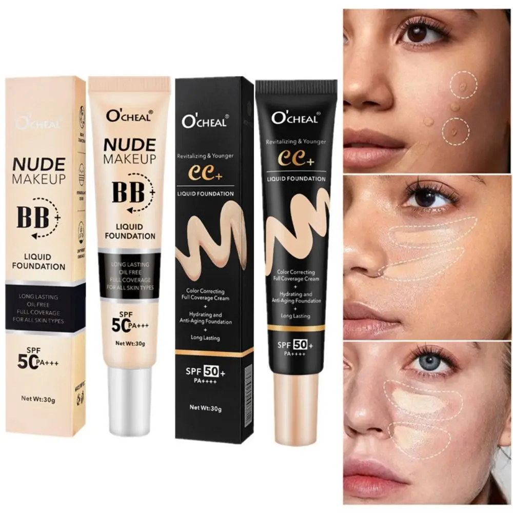 New Waterproof Liquid Foundation Oil-Control Matte Face Foundation Cream Sweat Proof Natural Foundation Concealer Cream