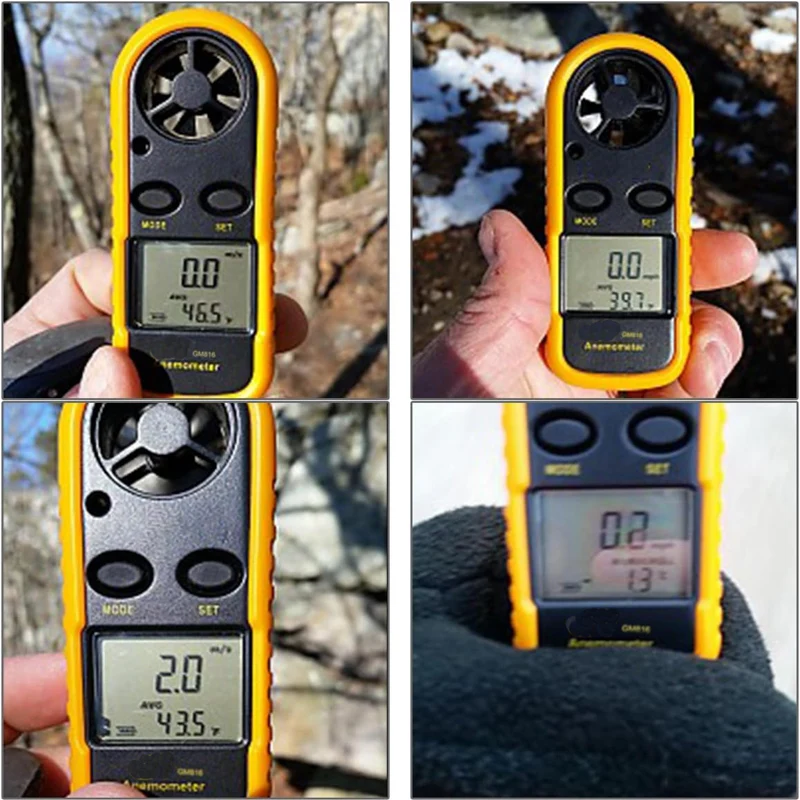 Digital Anemometer 0-30m/s Wind Speed Meter Mini Air Velocity Airflow -10°C ~ 45°C Temperature Tester with LCD Backlight