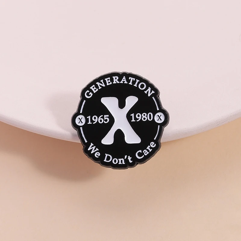 Generation We Don't Care Enamel Pin Funny Humor Quote Metal Brooch Lapel Backpack Badge Jewelry Accessories Gift for Friends ﻿