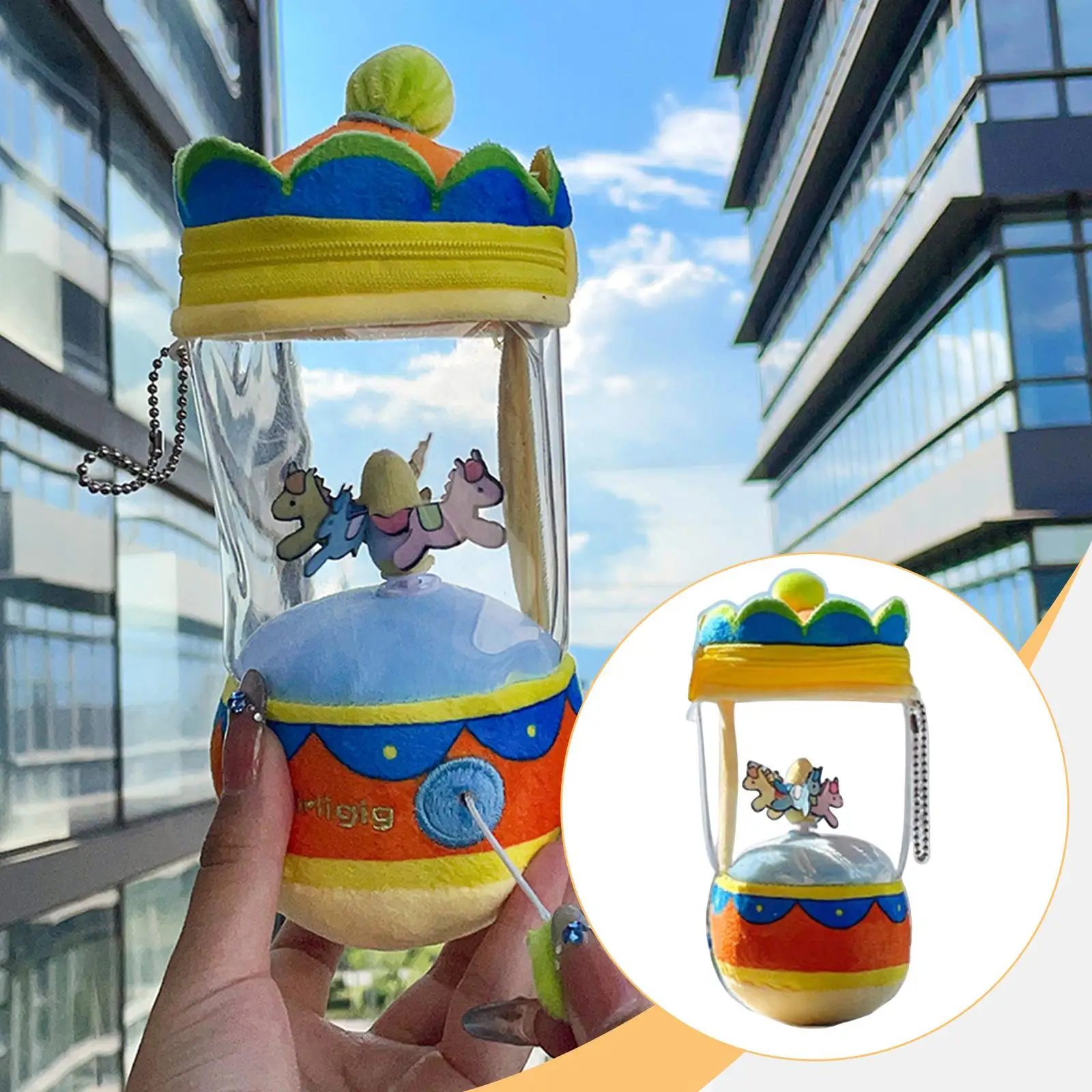 

Вращающаяся плюшевая игрушка-конь на шнурке для детей и малышей, удобный и универсальный подарок, интерактивный кулон для сумки